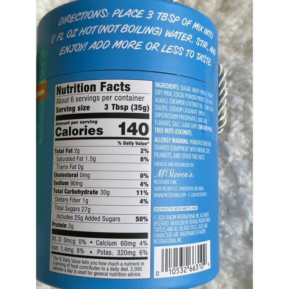 Teenage Mutant Ninja Turtle Chocolate Flavored Hot Cocoa Mixes Set of 2 NEW - Picture 4 of 9